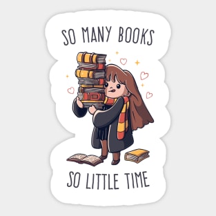 So many Books So little Time Funny Cute Gift Sticker